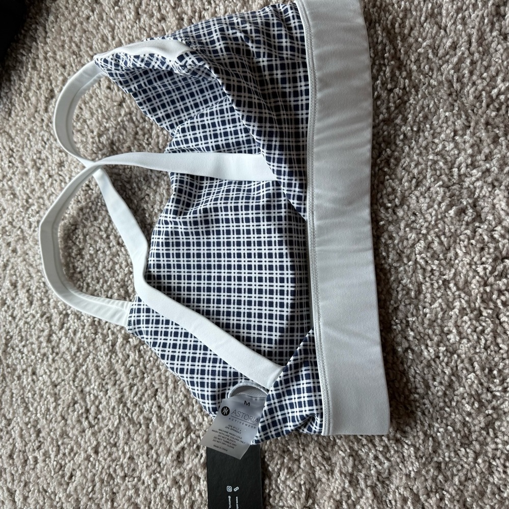 Women's Black and White Checkered Top